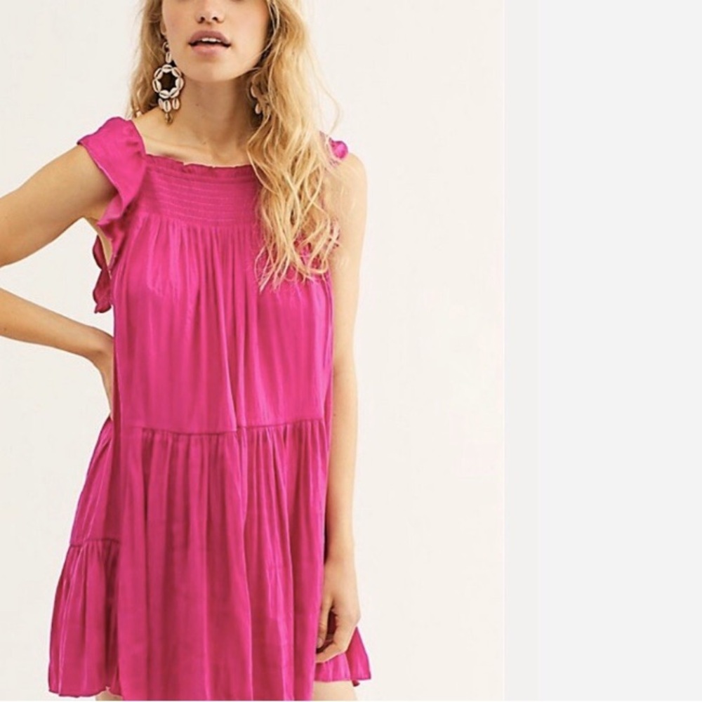 Free People Dress in Bright Pink